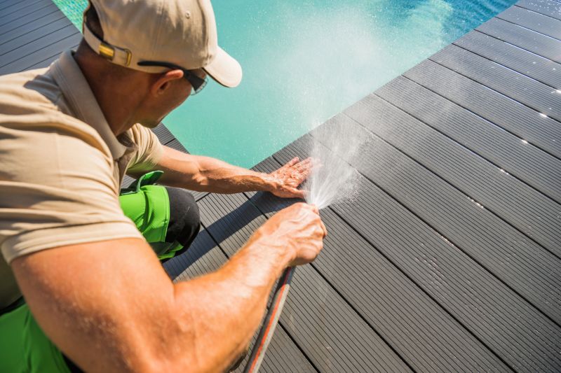 Cleaning a Pool Deck